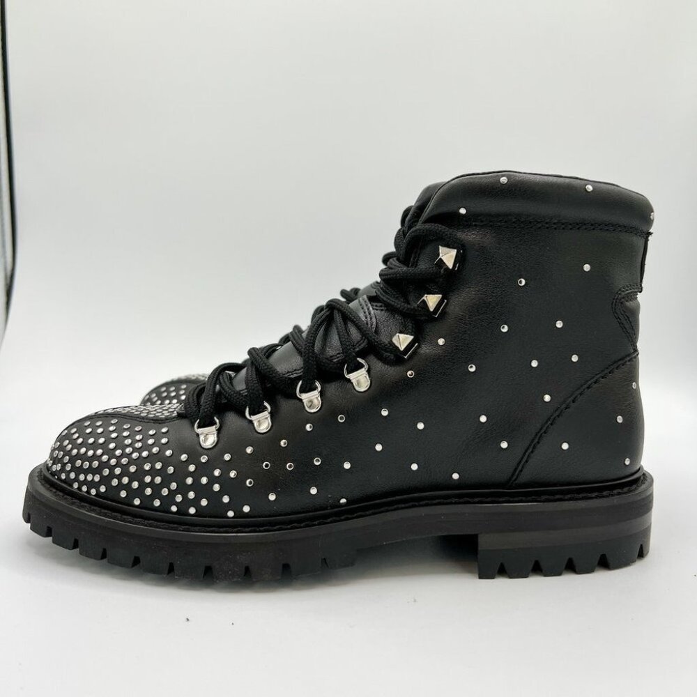 Valentino Garavani Black Rockstud Ankle Hiking Boots - Picture 4 of 12